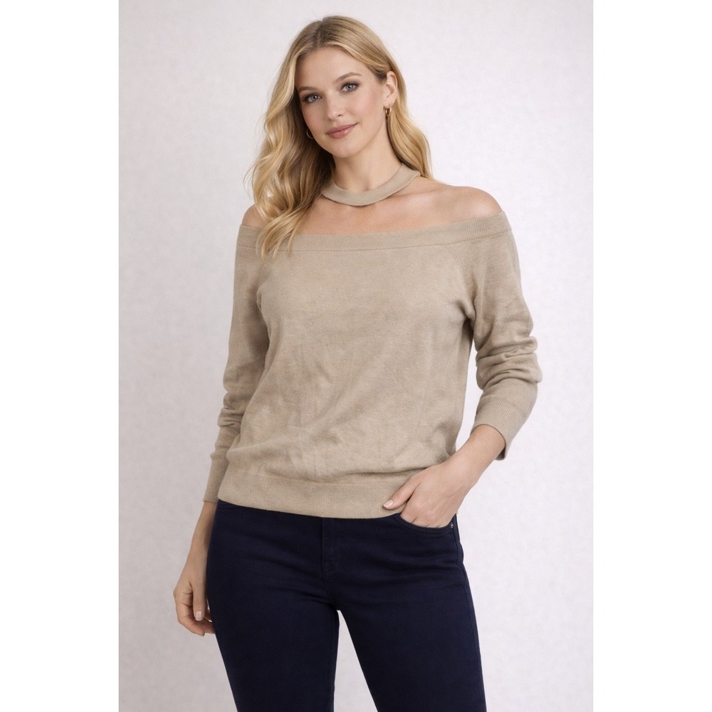 525 America Cream‎ Off-the-Shoulder Sweater